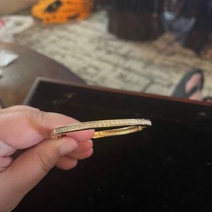 Swarovski gold bangle and necklace